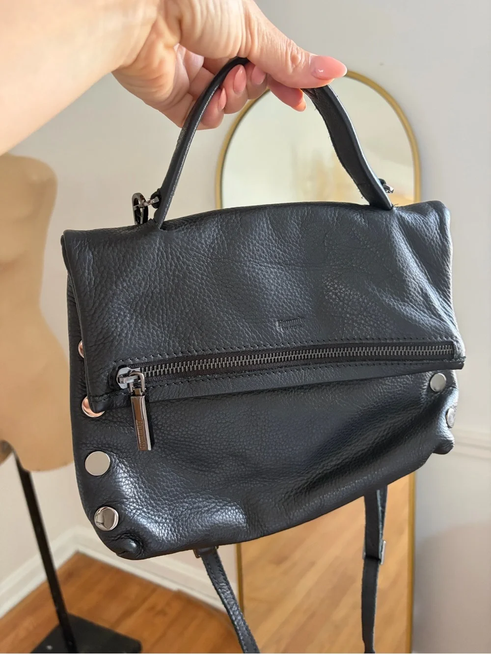 HAMMIT VIP Leather bag with gunmetal hardware (Backpack, crossbody, shoulder)